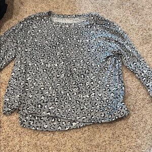 Leopard Print Gray Women's Top